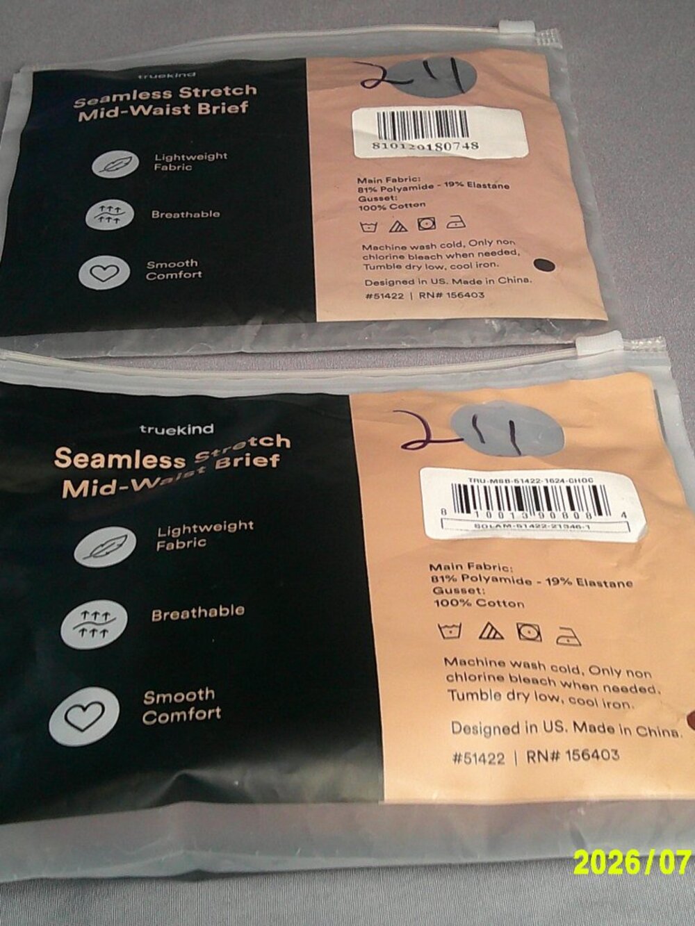 Truekind Seamless Stretch Mid-Waist Brief. Size 16-24. Fits like 2x-4x NWT